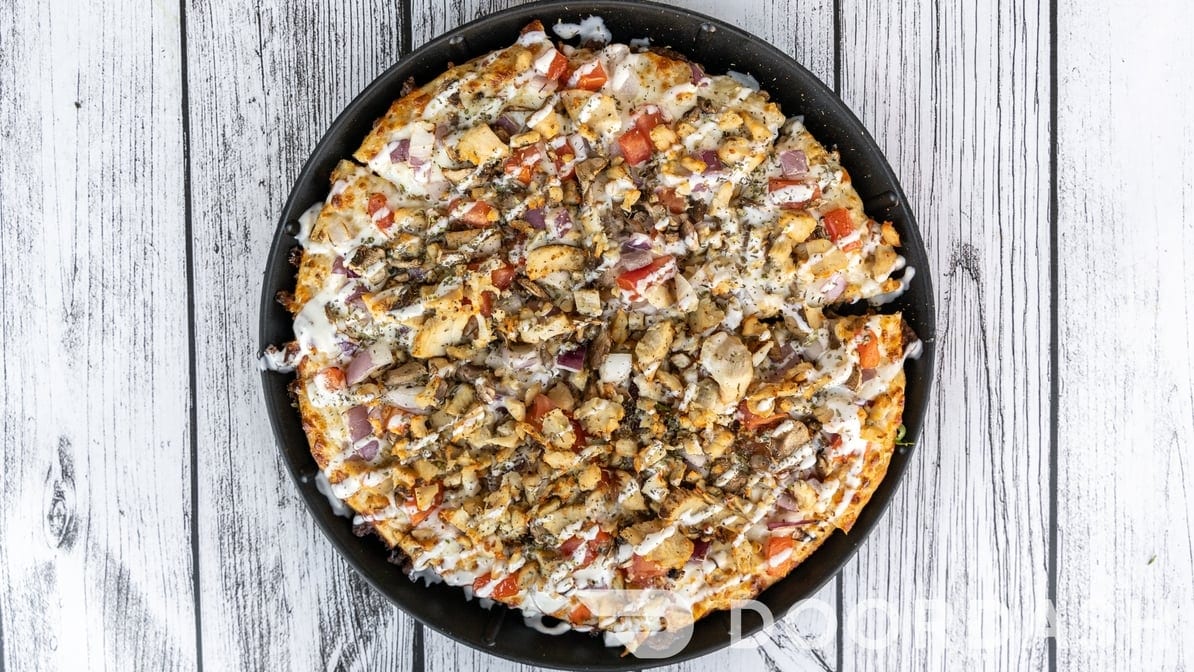 Bacon Chicken Ranch Pizza.